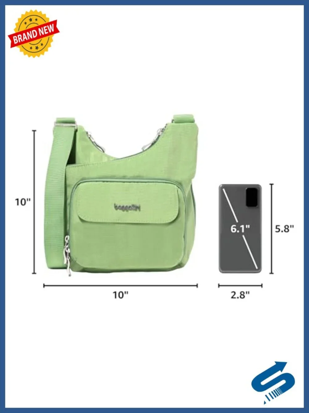 Lightweight Nylon Crossbody Bag with Wallet Organization, Adjustable Strap